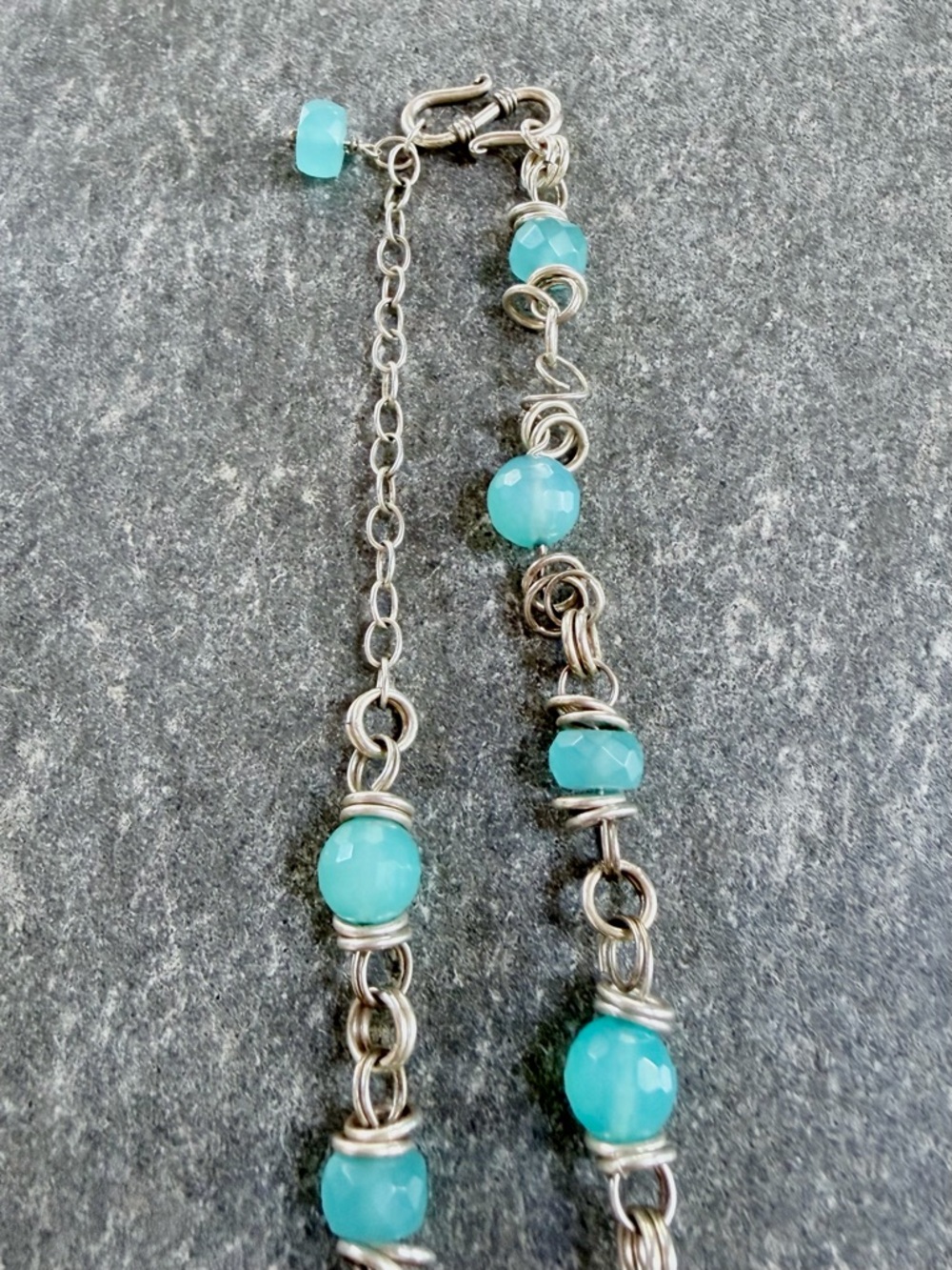 Turquoise Bead Chain Necklace - Women Jewelry - Picture 5 of 6